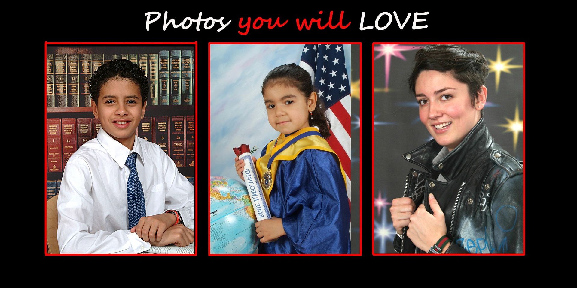 Elementary and middle school portrait samples for NYC school picture day.